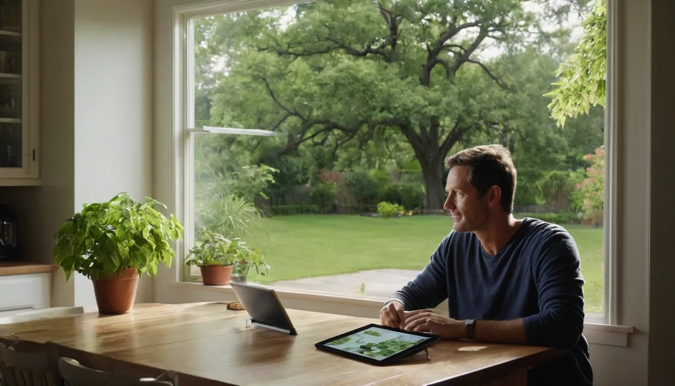 Homeowner reviewing tree photos on a tablet in the Caledonia area